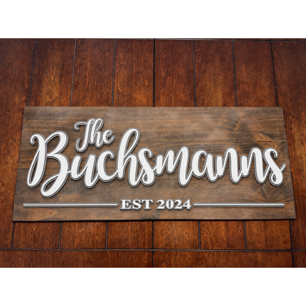 Personalized Layered Family Name Sign