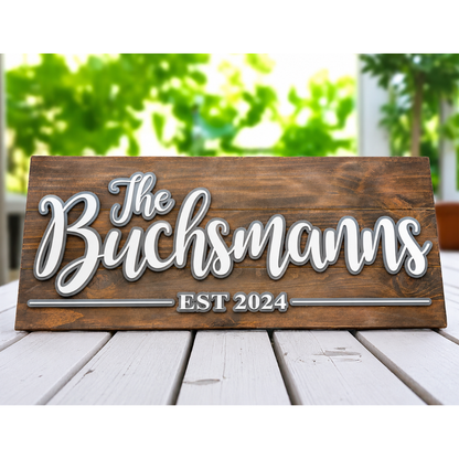 Personalized Layered Family Name Sign