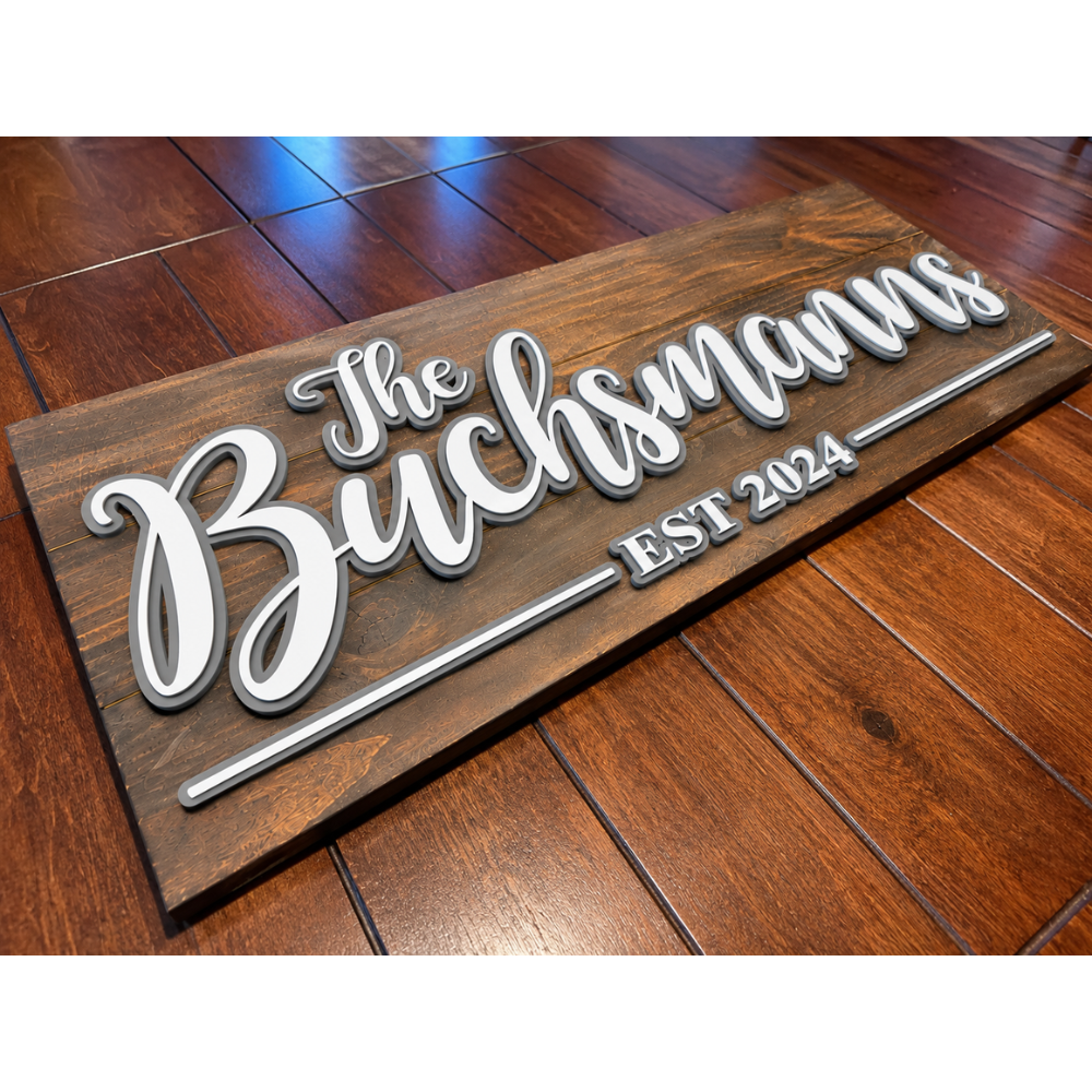 Personalized Layered Family Name Sign