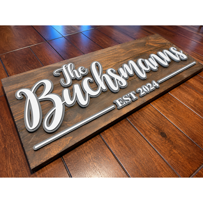Personalized Layered Family Name Sign