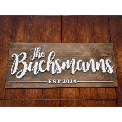 Personalized Layered Family Name Sign