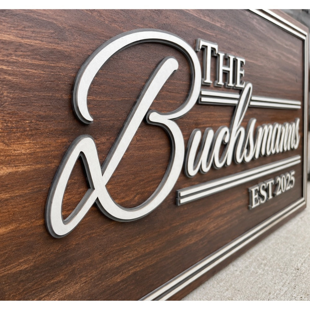 Personalized Layered Family Name Sign