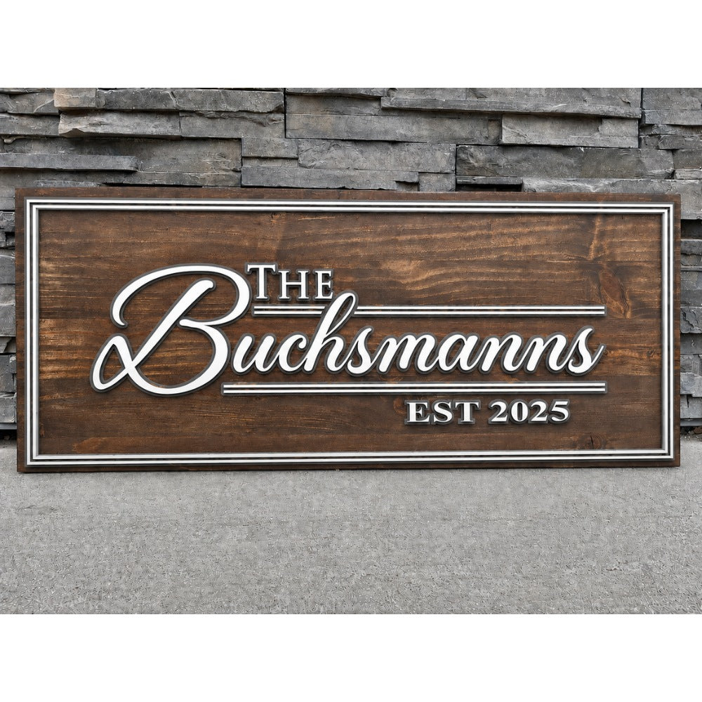 Personalized Layered Family Name Sign