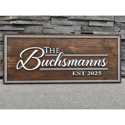Personalized Layered Family Name Sign