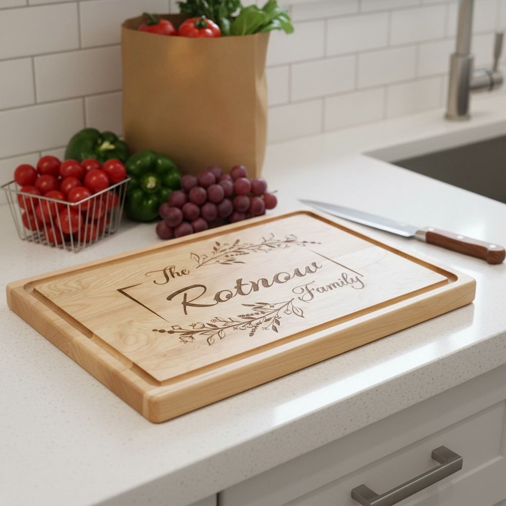 Custom-Engraved Solid Maple Cutting Board