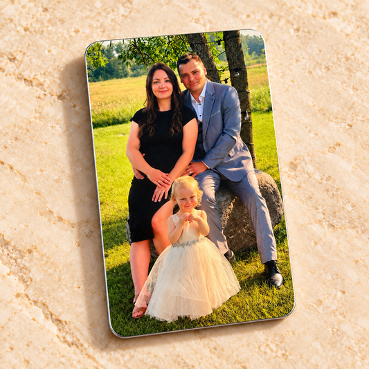 Personalized UV-printed metal photo wallet card